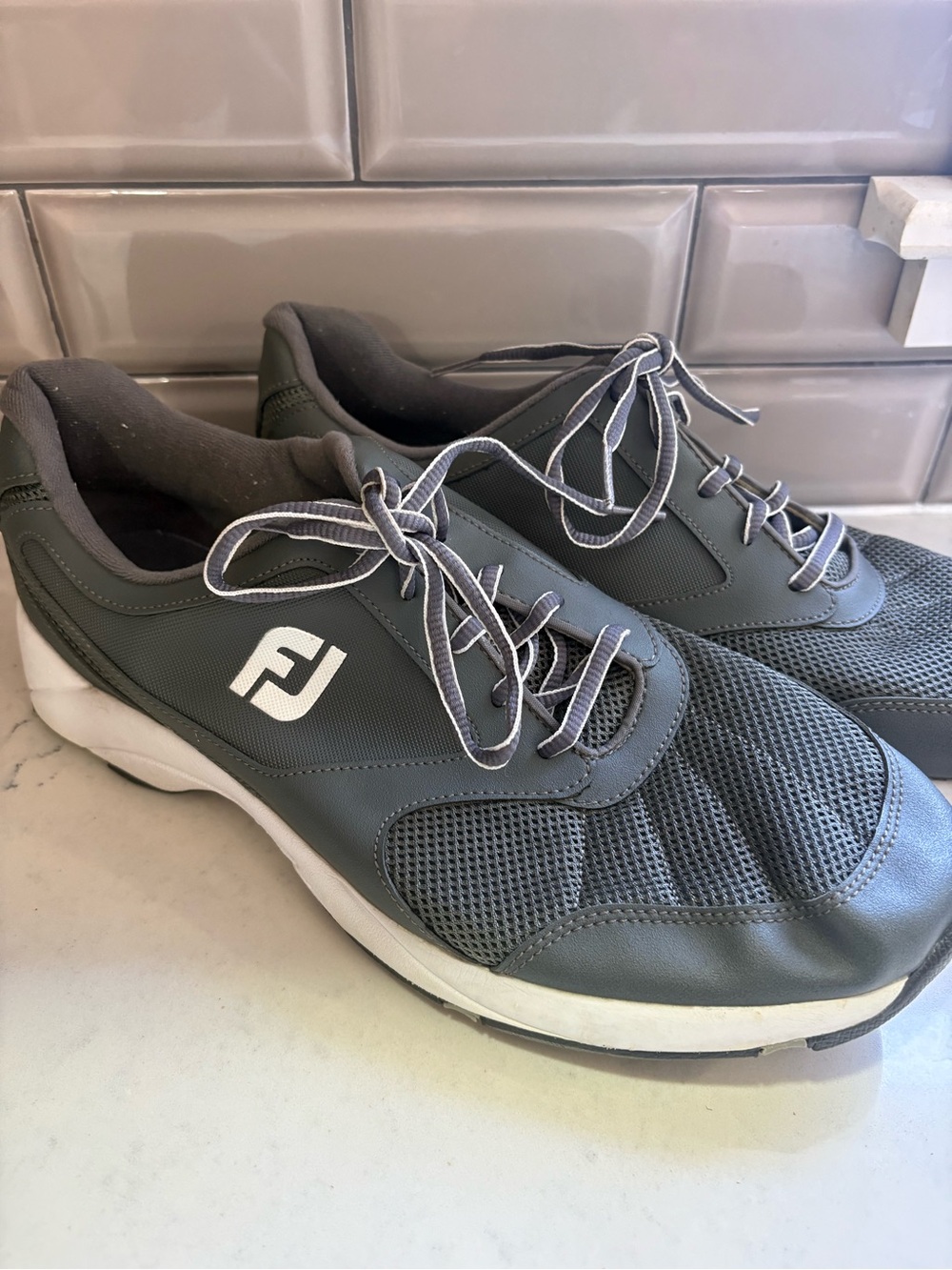 FootJoy FJ Flexzone Men's Knit Spikeless Golf Shoes Size 11 W Gray 56814